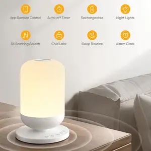 Máquina de ruido para dormir de bebés, con luz nocturna, soporte de apoyo, aplicación de control, música relajante, gran oferta