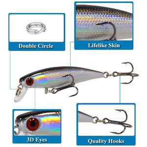 Señuelo de Pesca Minnow de 6.5cm/4.3g, Señuelo Artificial de Plástico Duro, para Pesca en Agua Dulce, Bagre, Marlín, Bacalao, Pesca en Barco, ABS - Product Image 4