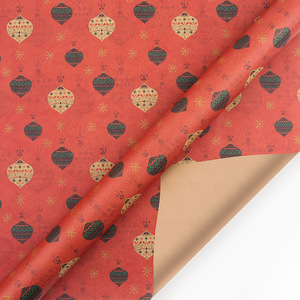 80g Christmas series gift <b>wrapping</b> <b>paper</b> 50*70 sheets of kraft <b>paper</b> uncut color printing in stock customizable - Product Image 3
