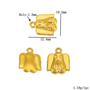 Stainless Steel Miniature Pendants Heart Puppy Cross Bow Bull Head <b>Bear</b> <b>Cute</b> Charms Jewelry Findings - Product Image 3