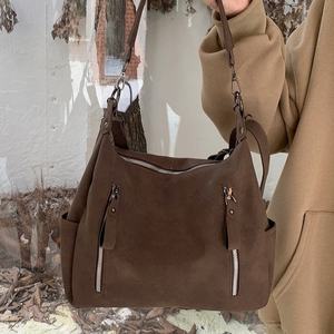 Women's PU Leather <b>Tote</b> <b>Bag</b> Polyester Lining Zippered Waterproof Large Capacity Single Shoulder <b>Bag</b> New Trendy Fashion All - Product Image 5