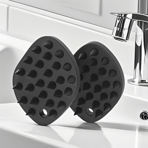 Cepillos de baño de silicona ergonómicos de grado alimenticio personalizados al por mayor cepillos de esponja cepillo de silicona cepillo ondulado - Product Image 1