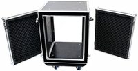 Mallette de rangement pour support de voiture, boîtier d'amplificateur à montage de hamac et de profondeur du corps avec roulettes, 14U