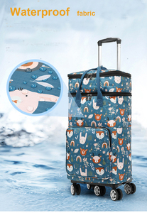 Sac de voyage à roulettes, sac de transport à main, sacs de voyage à roulettes, chariot de transport, sac de shopping pliable à roulettes - Product Image 3