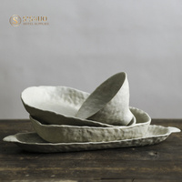 Service de table en céramique de luxe, élégant et au design moderne, assiettes en céramique pour restaurant