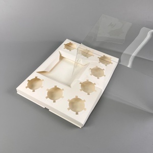 Sunshine Custom Logo Bento Cake and Cupcake Packaging 10x10x5 Inch Thick Card <b>White</b> Cake <b>Box</b> With Insert for 6 Inch Cake - Product Image 6