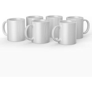 For Beveled Ceramic <b>Mug</b> 12 Oz Blank Dishwasher & Microwave Safe Press <b>Infusible</b> Ink Business Gifts White Classic Eco-Friendly - Product Image 4