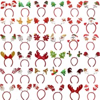 Serre-tête de Noël WOWEI, accessoires pour cheveux, décorations en tissu non tissé en plastique avec motifs de rennes, bonhommes de neige et sapins de Noël
