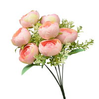 Groothandel Zevenkoppige Kunstzijden Bloemen Bruiloft Boeketten Bloemenontwerp Stijl Voor Arrangement