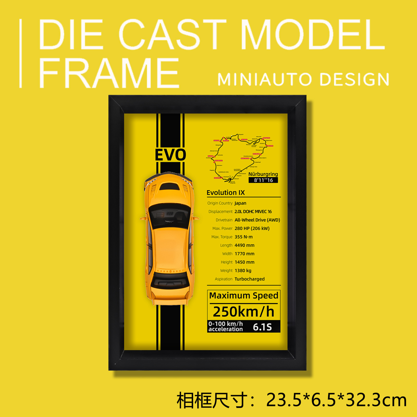Kit modello Mitsubishi Evo 1:32 - Scatola - Giallo