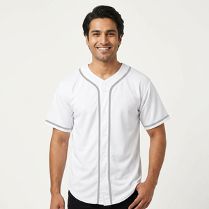 เสื้อเบสบอลระบายอากาศได้ดีสำหรับผู้ชายเสื้อเบสบอลออกแบบได้เอง - Product Image 1
