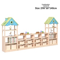 Étagère de rangement modulable en bois massif pour enfants, idéale pour les coins de jeux de maternelle