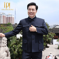 Veste de printemps-automne de haute qualité Zhongshan, ensembles de costumes Zhongshan, robes de mariage de style chinois en deux pièces, costume pour homme