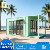 Magasin modulaire préfabriqué en acier avec conception personnalisée, conteneur de 20 pieds, café, kiosque préfabriqué en kit