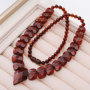 Collar Religioso de Ámbar Báltico Natural Naranja Atardecer de 20g y 49cm con Cuentas Planas Elásticas Tipo Rondelle y Cuerda Decorativa, Regalo - Product Image 4