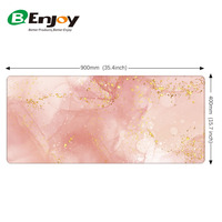 Tapis de souris de jeu personnalisé en marbre rose antidérapant en caoutchouc et polyester tapis de souris de jeu à sublimation grand tapis de bureau Vente en gros
