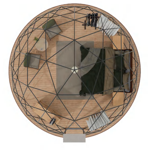 Tienda Domo Geodésico de 7M en Vidrio Templado Azul Casa de Lujo para Glamping Alojamiento para Resorts y Hoteles - Product Image 6
