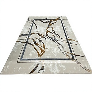 Alfombra Turca de Poliéster Afelpada Adiva, Tejida a Máquina con Diseño Jacquard, de Pelo Alto, Acolchada, Reversible, Lavable, Antideslizante y Antimicrobiana - Product Image 1