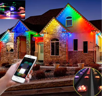 Luz LED de Píxeles RGB SMD5050 de 30 mm, 12 V, IP68, Aleación de Aluminio, CRI80, Iluminación Navideña Permanente para Exteriores