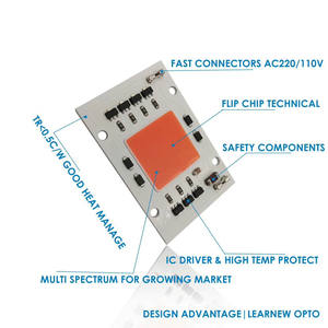 Chip de lámpara de cultivo LED COB 50W AC110V 220VAC entrada controlador IC inteligente apto para fuente de iluminación de cultivo LED DIY regulable - Product Image 2
