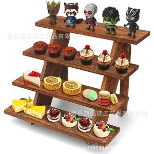 Solid wood desktop <b>cake</b> rack, <b>afternoon</b> <b>tea</b> multi-layer dessert rack, foldable display <b>stand</b>, jewelry rack - Product Image 1