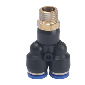 ข้อต่อสามทางแบบเกลียว Dongte Pneumatics รุ่น Px สีน้ำเงิน สำหรับสายลม ขนาด 4 M5 4 01 6 M5 6 01 8 01 - Product Image 1