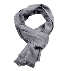 Cross Border Autumn/Winter <b>Wool</b>/Viscose Unisex Monochrome Double-sided Yarn-dyed Scarf Shawl CN - Product Image 2