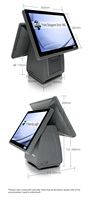 Terminal de caisse tactile POS 15 pouces ABS8000 Quad-core 2.0GHz avec Wi-Fi 6/Bluetooth 5.2 et imprimante thermique - Système Windows