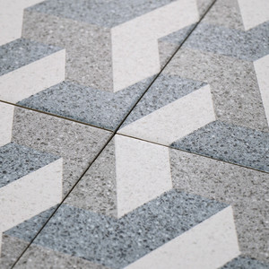 Carrelage Terrazzo Deco 01 Gris Blanc Motif Géométrique Décoration Murale et de Sol - Product Image 3