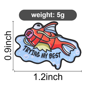 Pin <span class=keywords><strong>de</strong></span> esmalte personalizado <span class=keywords><strong>de</strong></span> Magikarp, insignia metálica 'Intentando <span class=keywords><strong>lo</strong></span> máximo que puedo', pin <span class=keywords><strong>de</strong></span> solapa <span class=keywords><strong>de</strong></span> pez divertido, regalo <span class=keywords><strong>de</strong></span> joyería creativa con meme <span class=keywords><strong>de</strong></span> anime - Product Image 6