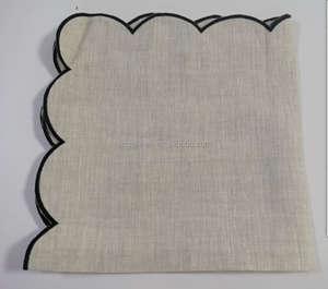 <span class=keywords><strong>Servilletas</strong></span> de Lino y Algodón con <span class=keywords><strong>Dobladillo</strong></span> y Bordado con el Logotipo del Cliente <span class=keywords><strong>para</strong></span> Restaurante - Product Image 6