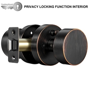 YoukeyHomi Canada American USA Zinc Alloy All-Function Keyed Entrance Keyless Privacy Passage Dummy Round <strong>Door</strong> <strong>Knob</strong> Handle Lock - Product Image 5