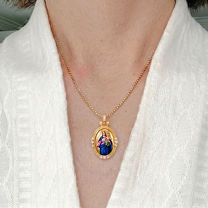 Amuleto de Protección Familiar de la Virgen María, Nuestra Señora de la Ayuda de los Cristianos, Colgante de Esmalte, Venta al por Mayor en Australia - Product Image 2