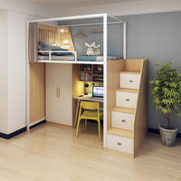 Lits superposés modernes en métal réglables pour la vente en gros – Idéaux pour les gîtes, hôtels, dortoirs scolaires – Ensembles lit-bureau combinés, superposés, une pièce