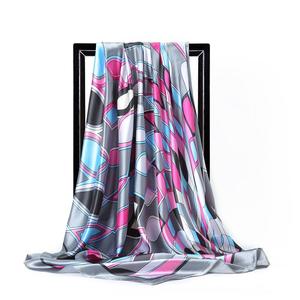 Piazza <span class=keywords><strong>Sciarpa</strong></span> Delle Donne Legame Dei Capelli Della Fascia Per Il Partito Azienda <span class=keywords><strong>Elegante</strong></span> Piccolo Vintage Skinny Colori Testina di Stampa Collo <span class=keywords><strong>Sciarpa</strong></span> Di Raso di Seta 90*90cm - Product Image 4
