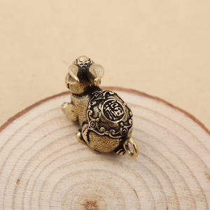 Antique Brass Rabbit Pendant <b>Car</b> Keychain Creative Lucky Charm Accessory - Product Image 4