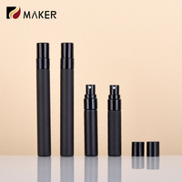 5ml 10ml noir mat distributeur portable mini échantillon vide fine brume voyage verre décantation atomiseur bouteille de parfum avec vis de pulvérisation