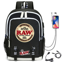 Tas Ransel Pria Berkualitas Tinggi untuk Perjalanan, Motif Toko Rokok, Fashion Streetwear, Cookie, Backwoods, RAW, Kartun Anime, Bahan Oxford, Dilengkapi USB