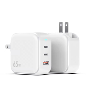 Chargeur mural rapide personnalisé SDL Factory 65W, 2 ports USB-C, 1 port USB-A, matériau Gan, protection OTP pour téléphone portable, tablette, ordinateur portable