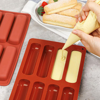 Moule à biscuits en silicone pour les doigts allant au four Outil de cuisson tiramisu de qualité professionnelle Moule antiadhésif à 8 cavités pour la boulangerie à domicile
