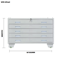 Armoire de classement en acier à 5 tiroirs verrouillable pour plans et dessins A0 A1, armoire de rangement pour plans architecturaux, armoire de classement en métal