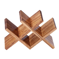 Porte-bouteilles à vin pliable en bois gravé, grand format, avec logo couleur personnalisable, design moderne, décoration d'intérieur, organiseur à vin