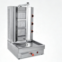 Machine à kebab shawarma professionnelle à gaz, brûleur commercial, acier inoxydable, grill vertical rotatif