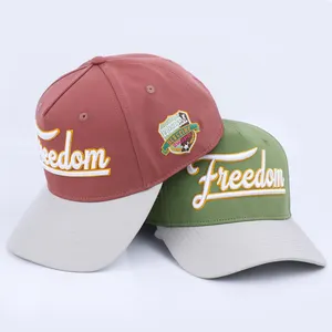 Fashion 3D Embroidery 5 Panels Curved Brim Baseball Cap Unisex Plastic Buckle Hats With Custom Logo Baseball Cap