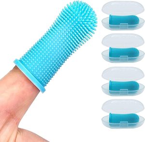 แปรงสีฟันซิลิโคน 360 องศาสำหรับสุนัขและแมว แปรงทำความสะอาดขนสัตว์เลี้ยงแบบนุ่ม แปรงสีฟันนิ้วซิลิโคนสำหรับสัตว์เลี้ยง - Product Image 1