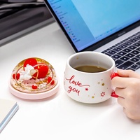 Mug en céramique moderne à micro-paysage, motif ours de dessin animé avec arc et flèche, cadeaux d'affaires, compatible lave-vaisselle et micro-ondes