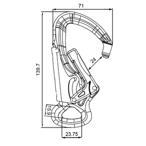 Mousqueton en aluminium A722-1 avec verrouillage à clé et double action pour l'escalade, la rigging et l'accès par corde - Product Image 6