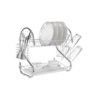 Égouttoir à vaisselle double couche en acier inoxydable robuste, design moderne et minimaliste, qualité directe usine, 20 ans d'expérience