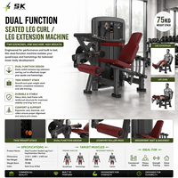 Máquina Comercial SK para Extensión y Flexión de Piernas, Doble Función, Entrenamiento de Fuerza para Cuádriceps y Isquiotibiales, Equipo de Gimnasio con Certificación CE