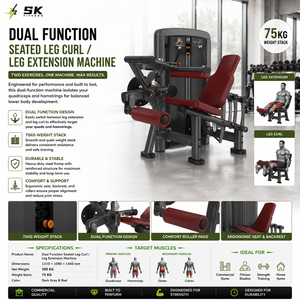 Máquina Comercial SK para Extensión y Flexión <span class=keywords><strong>de</strong></span> Piernas, Doble Función, Entrenamiento <span class=keywords><strong>de</strong></span> Fuerza para Cuádriceps y Isquiotibiales, Equipo <span class=keywords><strong>de</strong></span> Gimnasio con Certificación CE - Product Image 2